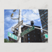 Street Sign Broadway W. 68. Upper West Side NYC
