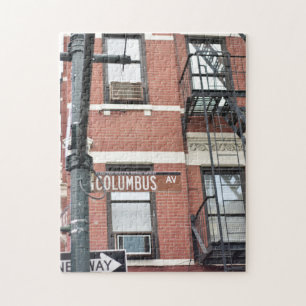 Street Sign Fire Escape Columbus Avenue NYC Puzzle
