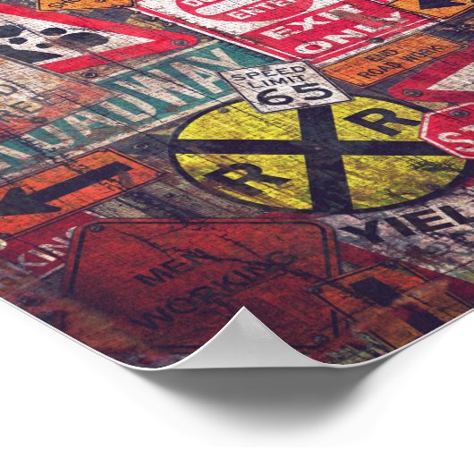 Street Signs Poster für Decoupage oder Collage Pap (Ecke)