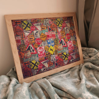 Street Signs Poster für Decoupage oder Collage Pap