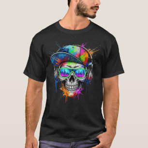 Street Soul Skull mit Kopfhörern Graffiti T-Shirt