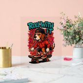 Street Style Beagle Skateboarding Graffiti Art Acrylschild (Hochzeit)