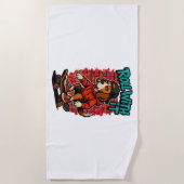 Street Style Beagle Skateboarding Graffiti Art Strandtuch (Vorderseite)