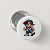 Street Style Bulldog Abzeichen Button (Vorne & Hinten)