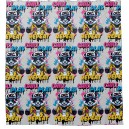 Street Style Panda Energy Duschvorhang