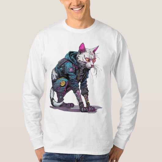 Street Style Punk Cat T-Shirt (Vorderseite)