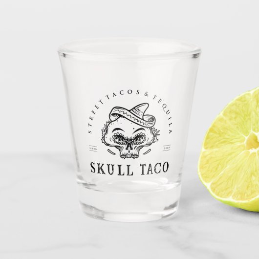 Street Tacos & Tequila- Skull Taco Schnapsglas (Vorderseite)