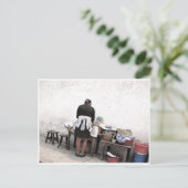 Street Vendor Postcard Postkarte (Stehend Vorderseite)