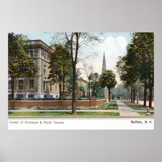 Street View of Buffalo, NY 1907 Vintag Poster (Vorne)
