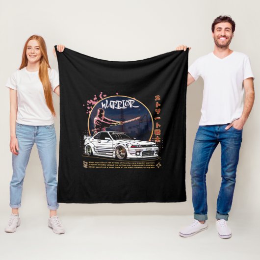 Street Warrior Samurai - Skyline Driver Fleecedecke (Beispiel)