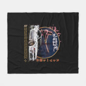 Street Warrior Samurai - Skyline Driver Fleecedecke (Vorderseite (Horizontal))