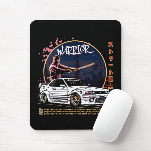Street Warrior Samurai - Skyline Driver Mousepad (Mit Mouse)