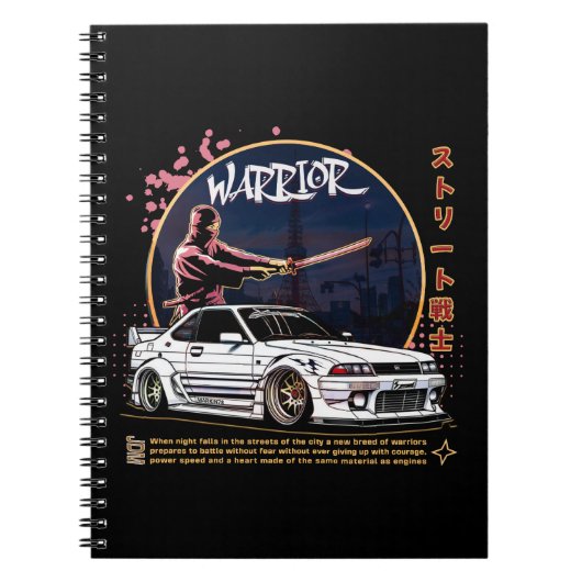 Street Warrior Samurai - Skyline Driver Notizblock (Vorderseite)