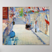 Street with French Flags, Manet Poster (Vorne)