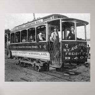Streetcar in Washington DC, 1890. Vintages Foto Poster