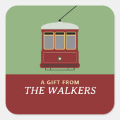 STREETCAR (RED) QUADRATISCHER AUFKLEBER (Vorderseite)