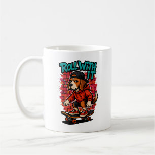 Streetstyle-Beagle-Skateboardfahren-Graffiti-Kunst Kaffeetasse
