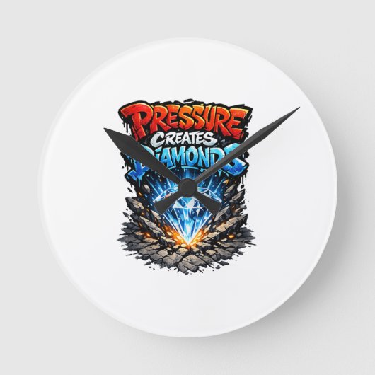 Streetwear Motivation Graphic Runde Wanduhr (Vorderseite)