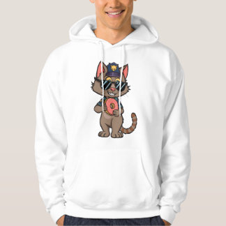 Streetwise Police Cat - 90er Cartoon Donut Polizis Hoodie