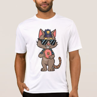 Streetwise Police Cat - 90er Cartoon Donut Polizis T-Shirt