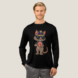Streetwise Police Cat - 90er Cartoon Donut Polizis Tri-Blend Shirt