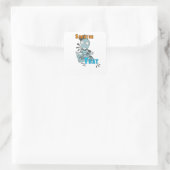 Streich das quadratischer aufkleber (Tasche)