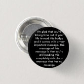 Streich"Mitteilungs" Abzeichen Button (Vorne & Hinten)