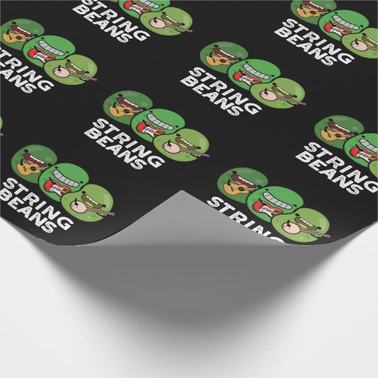 Streichbohnen Funny Gemüse Puppe Dark BG Geschenkpapier (Ecke)