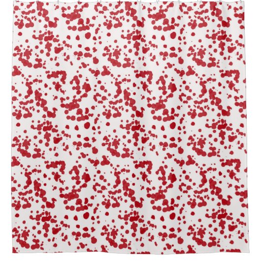 Streiche mit roter Farbe. Duschvorhang (Vorderseite)