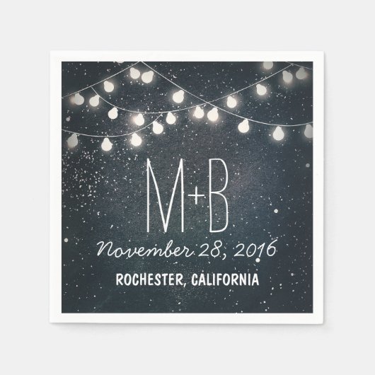 Streichelight Stars Hochzeit Serviette (Vorderseite)