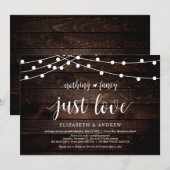 Streichelleuchter, Holz, Hochzeitsplatz Party Einladung (Vorne/Hinten)