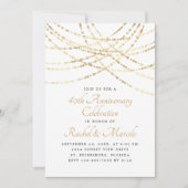 Streichellichter Gold Elegante Hochzeit Jahrestag Einladung (Vorderseite)