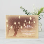 Streichellichter, Maurerkirsche rustikale Hochzeit Einladung (Stehend Vorderseite)