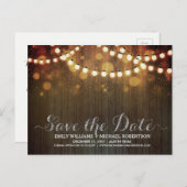 Streichellichter mit goldenem Buh Save the Date Ankündigungspostkarte (Vorne/Hinten)