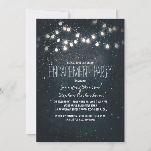 Streichellichter und Nachtstars Einladung (Vorderseite)