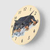 streichelnhund rottweiler Teddybär des Welpen Runde Wanduhr (Winkel)