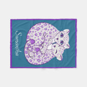 Streichelnindividueller Name Schnee-Leopard-CUBs Fleecedecke (Vorderseite (Horizontal))
