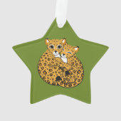 Streichelnkunst Amur-Leopard-CUBs Ornament (Rückseite)