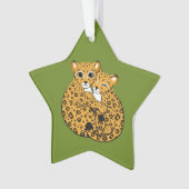 Streichelnkunst Amur-Leopard-CUBs Ornament (Vorderseite)