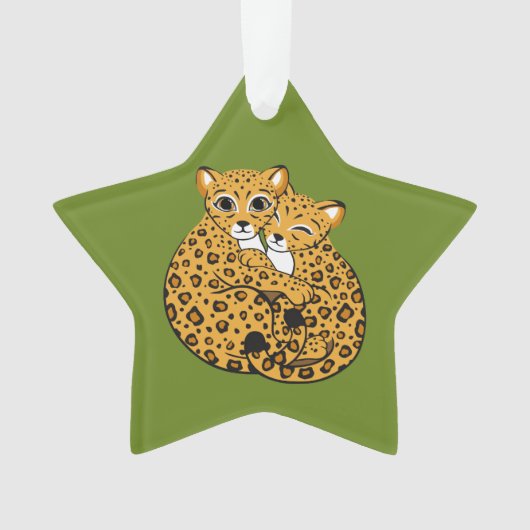 Streichelnkunst Amur-Leopard-CUBs Ornament (Vorderseite)