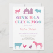 Streichelzoo-Party, alte Macdonald Farm Einladung (Vorderseite)