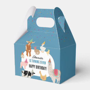 Streichelzoo-Party-Tiere-Bauernhof-Geburtstagsfeie Geschenkschachtel