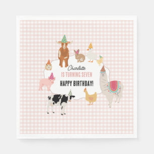 Streichelzoo-Party-Tiere-Bauernhof-Geburtstagsmädc Serviette