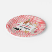 Streichelzoo-Party-Tiere Scheunen-Geburtstag Kinde Pappteller (Schrägansicht)