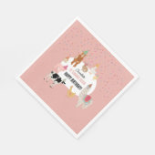 Streichelzoo-Party-Tiere Scheunen-Geburtstagsmädch Serviette (Ecke)