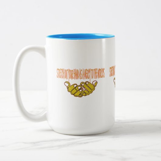 Streichen Sie Ihre Hand als Barmherzigkeit für die Zweifarbige Tasse (Links)
