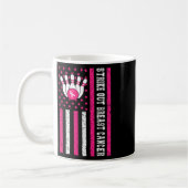 Streichen von Bowling Ribbon US-Flagge Brustkrebs Kaffeetasse (Links)