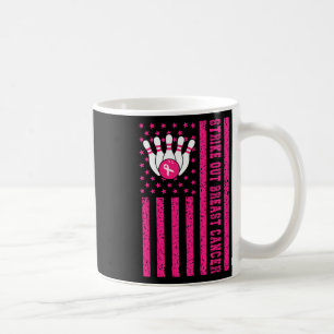 Streichen von Bowling Ribbon US-Flagge Brustkrebs Kaffeetasse