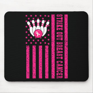 Streichen von Bowling Ribbon US-Flagge Brustkrebs Mousepad