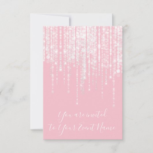 Streicher Pink Sweet 16. Bridal Spark Girly Einladung (Vorderseite)